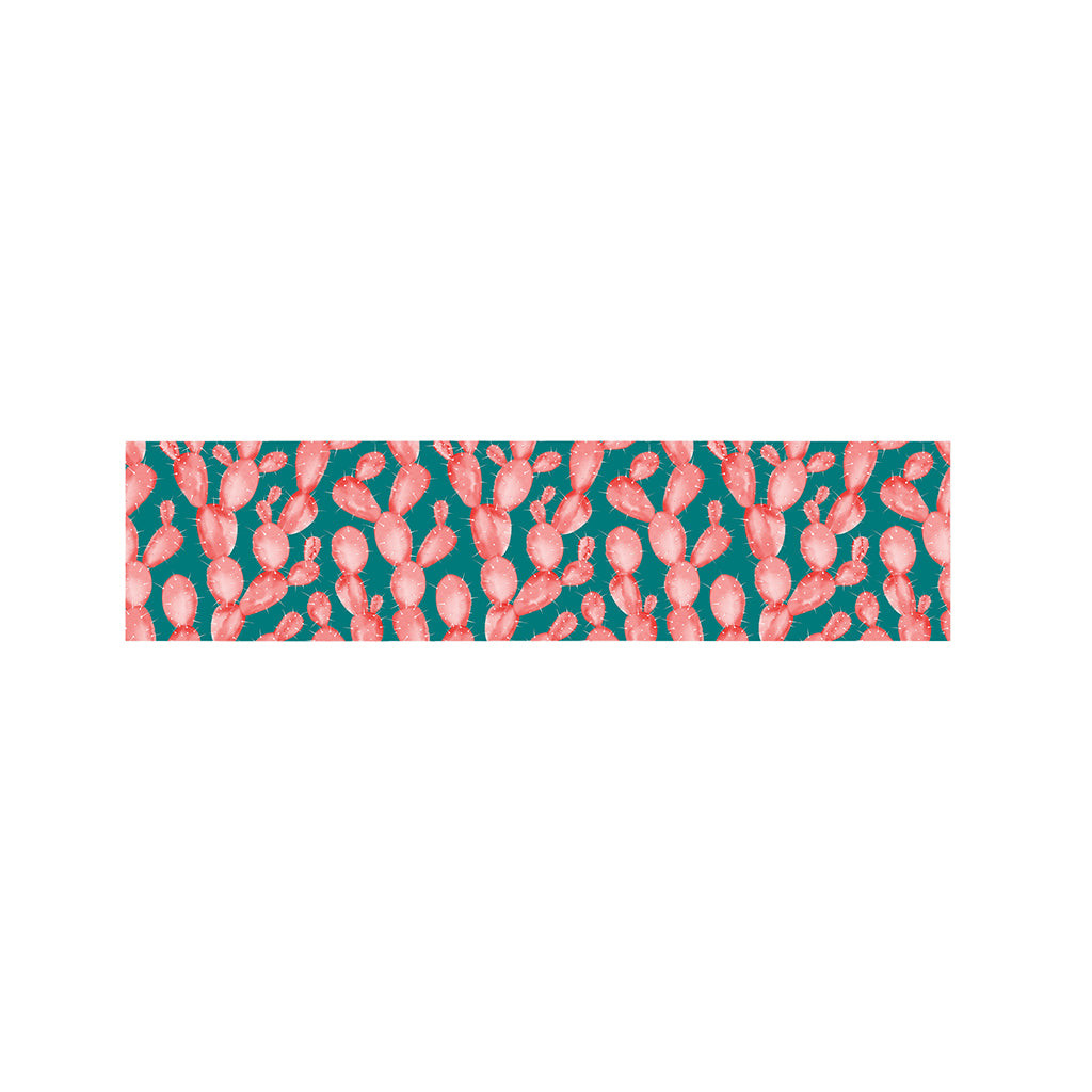 Pink Cactus Pattern Print Bed Runner