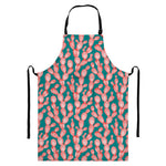 Pink Cactus Pattern Print Bib Apron With Pocket