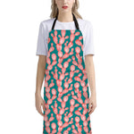 Pink Cactus Pattern Print Bib Apron With Pocket