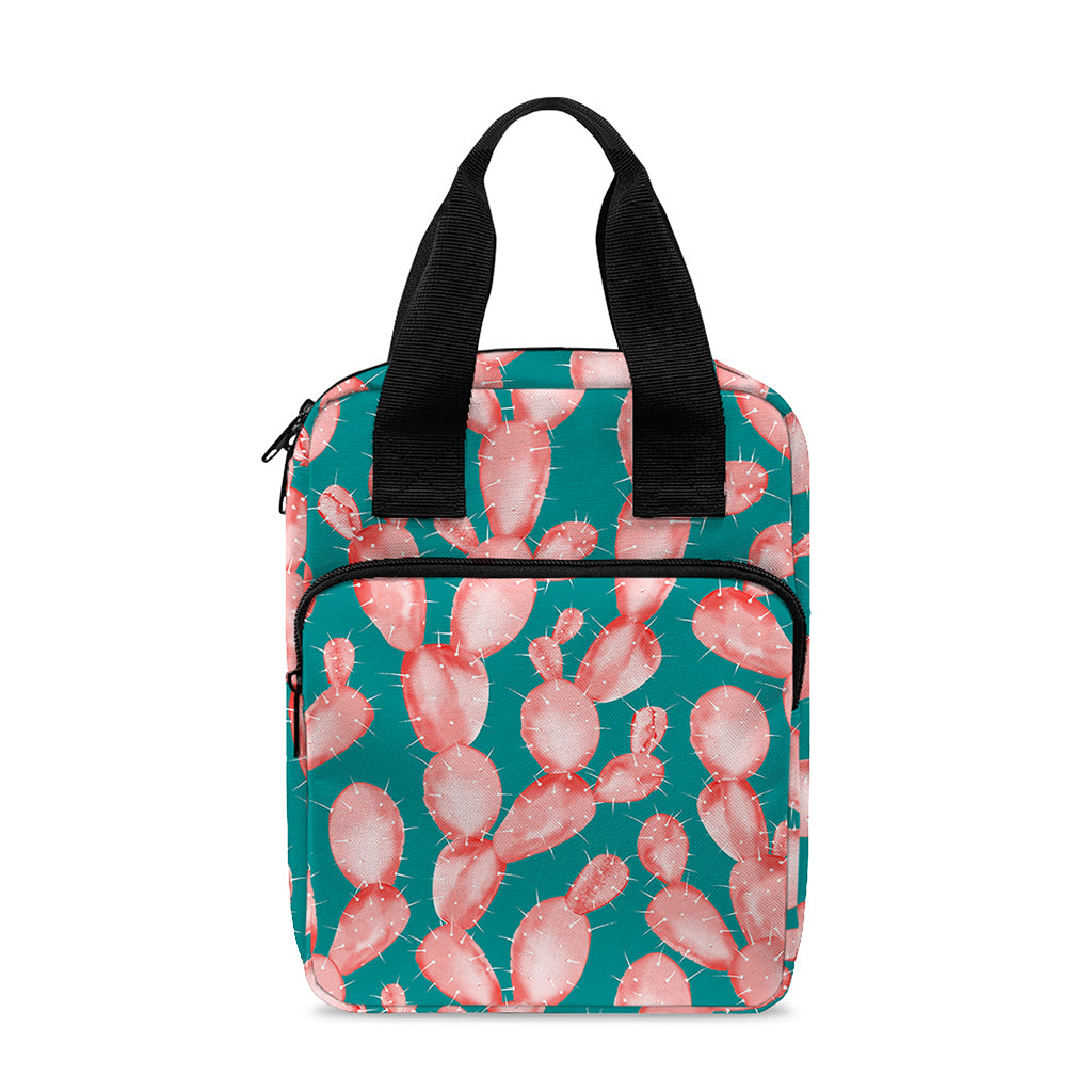 Pink Cactus Pattern Print Bible Tote Bag