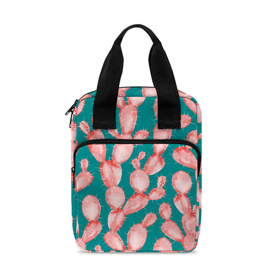 Pink Cactus Pattern Print Bible Tote Bag