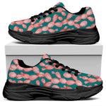 Pink Cactus Pattern Print Black Chunky Shoes