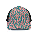 Pink Cactus Pattern Print Black Mesh Trucker Hat