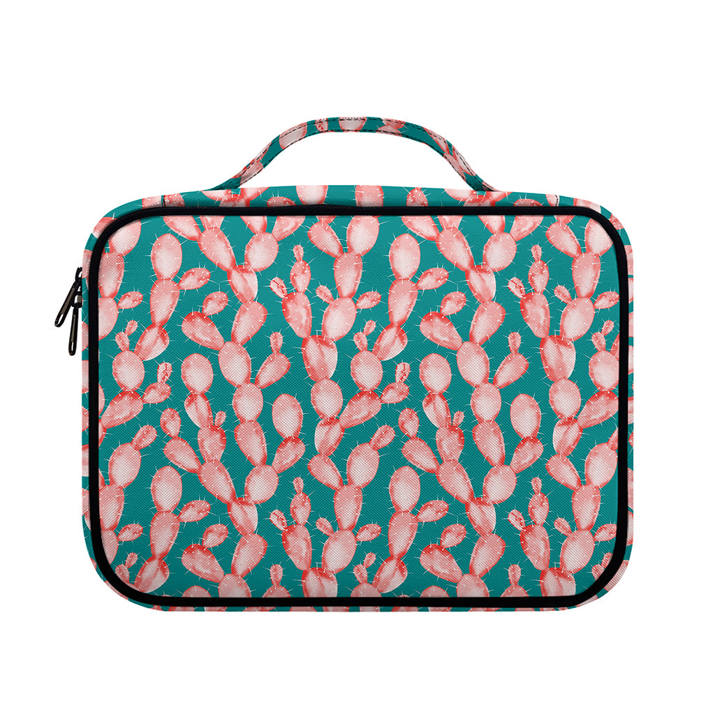 Pink Cactus Pattern Print Briefcase Bible Bag