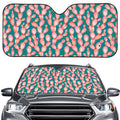 Pink Cactus Pattern Print Car Windshield Sun Shade