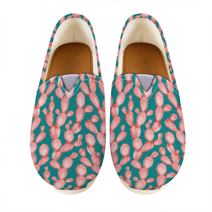 Pink Cactus Pattern Print Casual Shoes