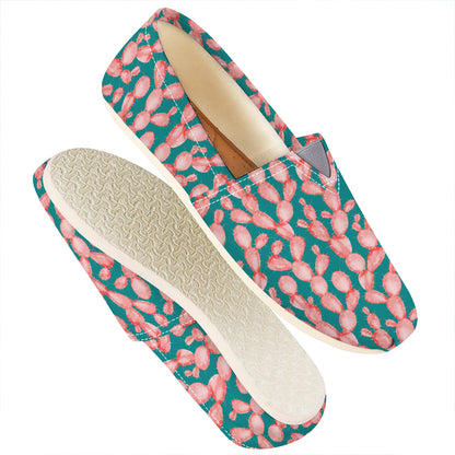 Pink Cactus Pattern Print Casual Shoes