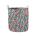 Pink Cactus Pattern Print Collapsible Laundry Basket