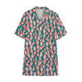 Pink Cactus Pattern Print Cotton Hawaiian Shirt