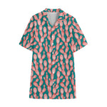 Pink Cactus Pattern Print Cotton Hawaiian Shirt
