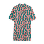 Pink Cactus Pattern Print Cotton Hawaiian Shirt