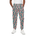 Pink Cactus Pattern Print Cotton Sweatpants