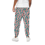 Pink Cactus Pattern Print Cotton Pants