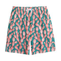 Pink Cactus Pattern Print Cotton Shorts