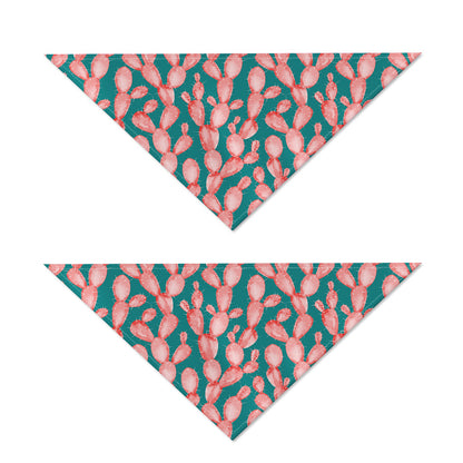 Pink Cactus Pattern Print Dog Bandana