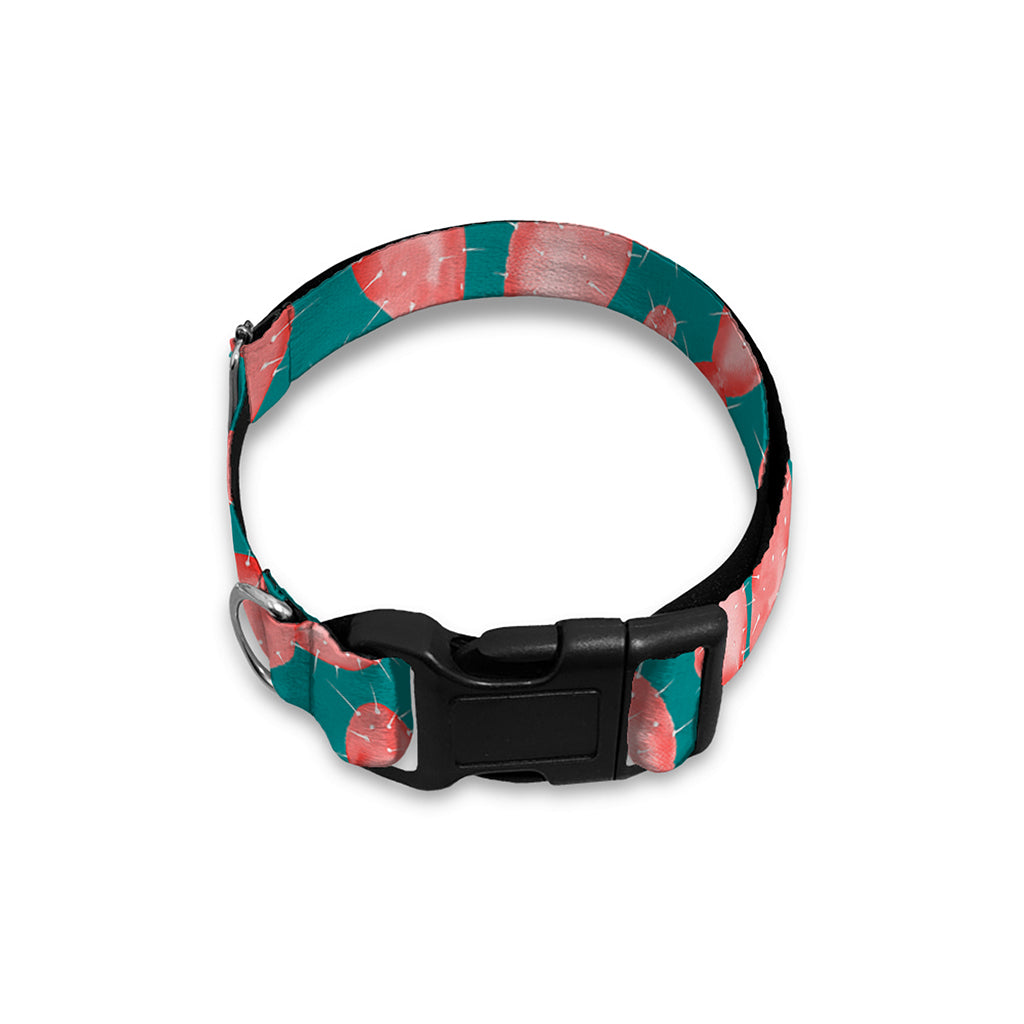 Pink Cactus Pattern Print Dog Collar