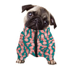 Pink Cactus Pattern Print Dog Zip Up Jacket