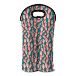 Pink Cactus Pattern Print Double Neoprene Wine Tote