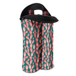 Pink Cactus Pattern Print Double Neoprene Wine Tote