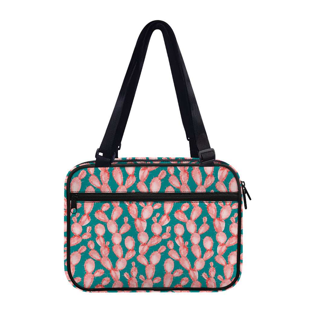 Pink Cactus Pattern Print Double Strap Bible Bag