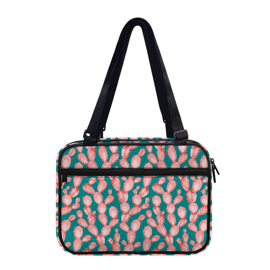 Pink Cactus Pattern Print Double Strap Bible Bag