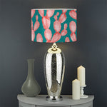 Pink Cactus Pattern Print Drum Lamp Shade