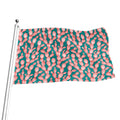 Pink Cactus Pattern Print Flag