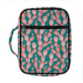 Pink Cactus Pattern Print Front Pocket Bible Bag