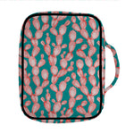 Pink Cactus Pattern Print Front Pocket Bible Bag