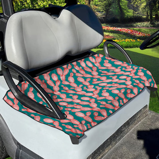Pink Cactus Pattern Print Golf Cart Seat Cover