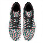 Pink Cactus Pattern Print High Top Leather Sneakers