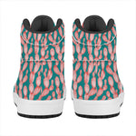 Pink Cactus Pattern Print High Top Leather Sneakers
