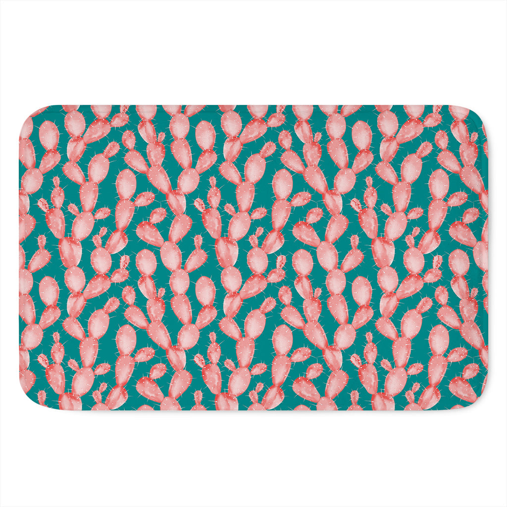 Pink Cactus Pattern Print Indoor Door Mat