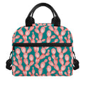 Pink Cactus Pattern Print Insulated Lunch Bag