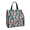 Pink Cactus Pattern Print Insulated Lunch Tote