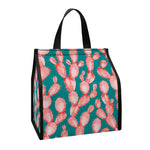 Pink Cactus Pattern Print Insulated Lunch Tote