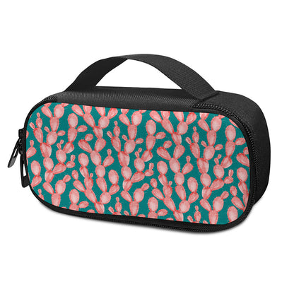 Pink Cactus Pattern Print Insulin Cooler Travel Case