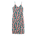 Pink Cactus Pattern Print Jersey Midi Cami Dress