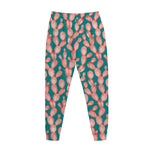 Pink Cactus Pattern Print Jogger Pants