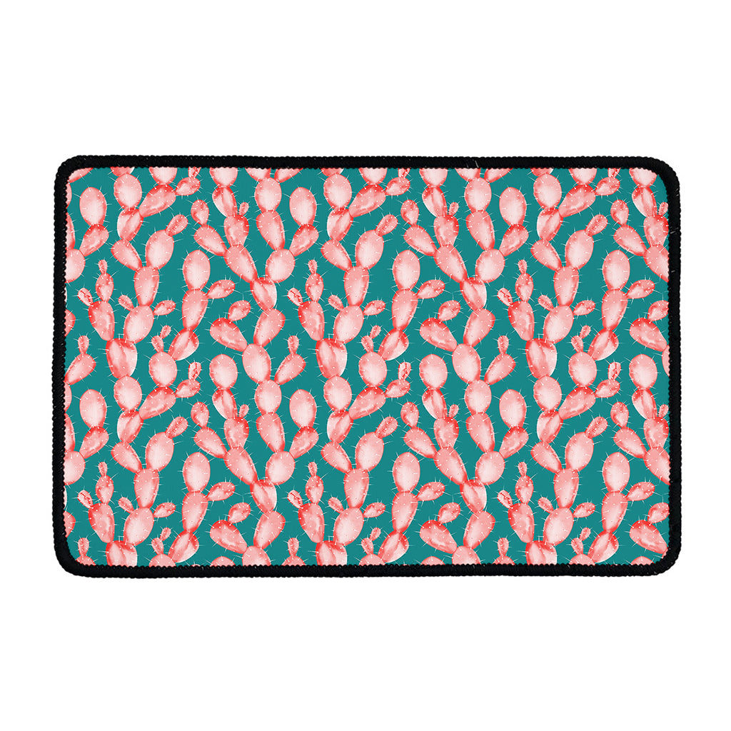 Pink Cactus Pattern Print Kitchen Mat