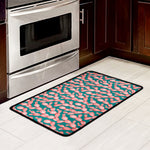 Pink Cactus Pattern Print Kitchen Mat