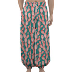 Pink Cactus Pattern Print Lantern Pants