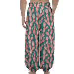 Pink Cactus Pattern Print Lantern Pants
