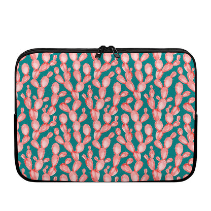 Pink Cactus Pattern Print Laptop Sleeve