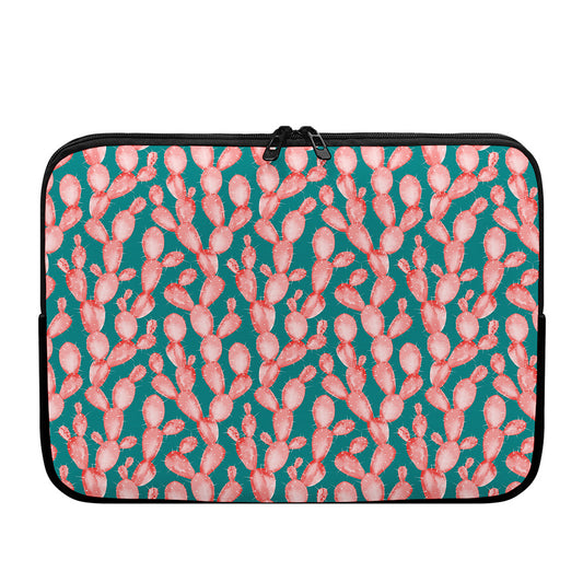 Pink Cactus Pattern Print Laptop Sleeve