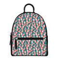 Pink Cactus Pattern Print Leather Backpack
