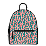 Pink Cactus Pattern Print Leather Backpack