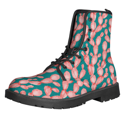 Pink Cactus Pattern Print Backpack