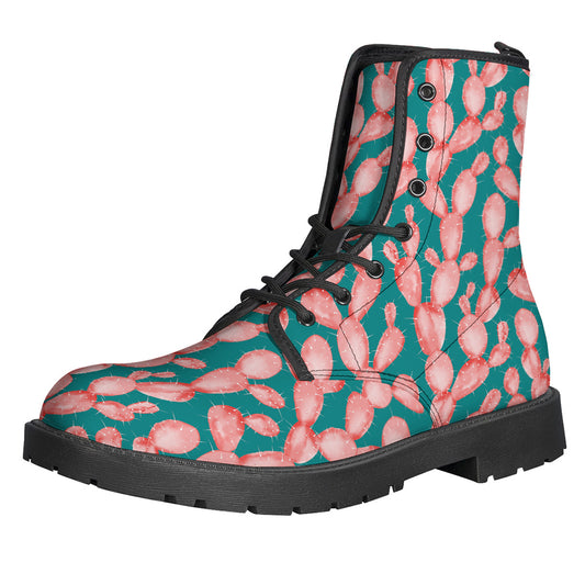 Pink Cactus Pattern Print Backpack