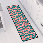 Pink Cactus Pattern Print Long Kitchen Mat